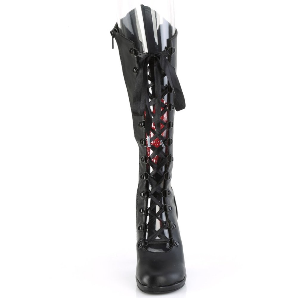 Heart Platform Heel Lace Up Knee High Boots - Picture 5 of 5